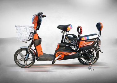 중국 고성능 정면 후방 드럼을 가진 무브러시 전기 발동기 달린 자전거 스쿠터 350W 주황색 색깔 협력 업체